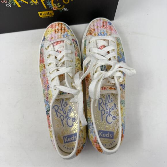 Keds x Rifle Paper Co. Triple Kick Mesh Margaux Floral Platform Sneakers Size 7M - Picture 7 of 13